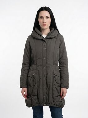 ENTRATA Women's Puffer Coat Charcoal Gray Hooded Winter Jacket XL